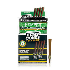 Pre-Rolled 4PK Mini Size Hemp Cones | Glass | Natural