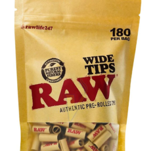 RAW Tips: Pre-Rolled Wide Tips 180 Ct/ Bag