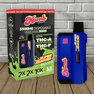 Numb | Super Smoker | THC-A + THC-P | 5.5g Disposable | Sour Diesel | Sativa