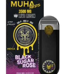 Muha Meds | THC-P Live Resin Disposable | Black Sugar Rose | Indica | 3.5g