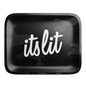 It's Lit Black Camouflage Rolling Tray