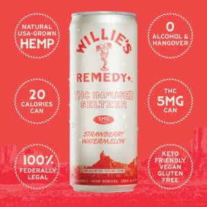 Willie's Remedy | Infused Seltzers | 5mg | Strawberry Watermelon | Single