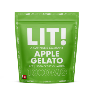 LIT! | THC-A Gummies | Apple Gelato | 2ct | 1000mg