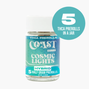 Coast Exotics Minis Pre-Roll Jar (.5g) | Cosmic Lights | Hybrid | 5 ct.