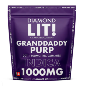 LIT! | THC-A Gummies | Granddaddy Purp | 2ct | 1000mg